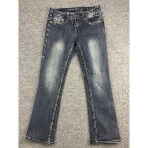 Cowgirl Tuff Co Jeans Womens 29x31 Blue Stretch Denim Western Bootcut Whiskered